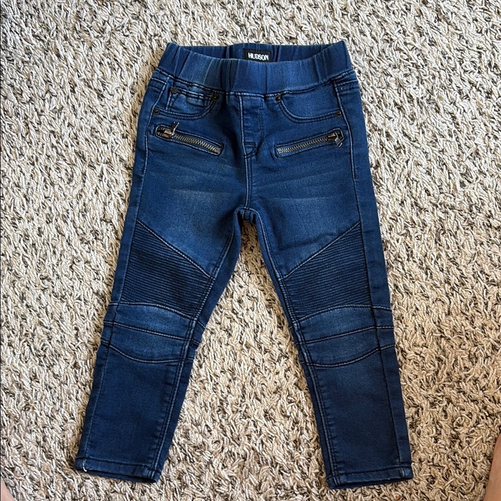 Hudson Jeans Blue Moto-Style Denim Bottoms